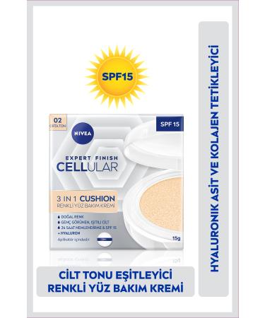 NIVEA Cellular Expert Finish 3in1 Cushion Tinted Medium Tone Face Care Cream 15ml Hyaluron and Collagen