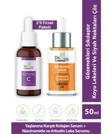 Dr. Galenus Dr. Galenus Anti-Aging Collagen and Anti-Spot Niacinamide & Arbutin Dual Care Serum Set (50ml)