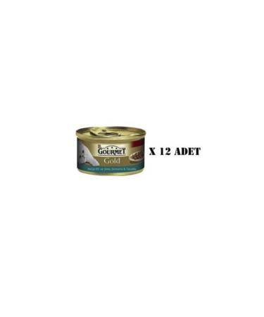 Gourmet Gold Piece Meat Sauce Salmon Chicken Cat Canned Food 85 gr X 12 Pieces