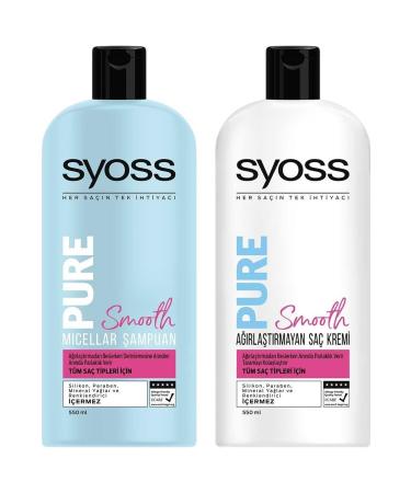 Syoss Pure Smooth Micellar Shampoo 500 ml + Weight. Hair Conditioner
