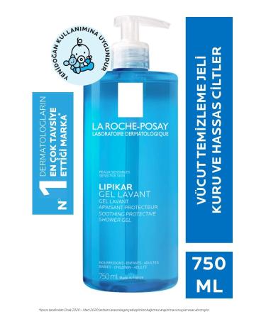 La Roche Posay Lipikar Gel Lavender Paraben-Free Soothing and Protective Gel Cleanser for the Whole Family 750ml