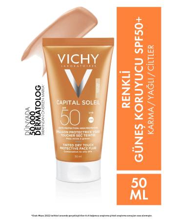 Vichy Ideal Soleil Combination and Oily Skin Spf50 Tinted Sunscreen Emulsion 50ml KEY RN422