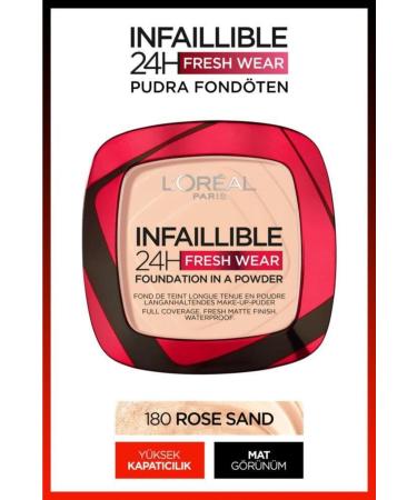 L'Oreal Paris Infaillible 24h Fresh Wear Powder Foundation 180 Rose Sand