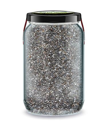 Ginger Organic Chia Seeds One Jar 660 cc. Glass Jar Pure Chia Seeds
