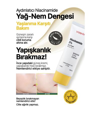 YEPPDA Brightening Vegan Sun Cream with 3% Niacinamide Yeppda Niacinamide Sun Cream SPF50+ PA++++ 50ml - Buy Online on GoSupps.com