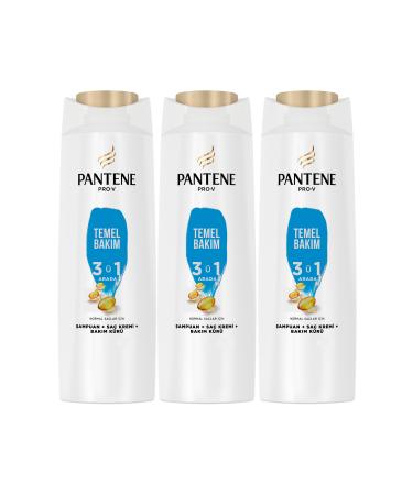 Pantene 3 in 1 Basic Care Shampoo 350 ml 3 Pieces