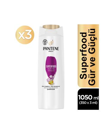 Pantene Superfood Thick and Strong Shampoo 350 ml 3 Pieces - Buy Online on GoSupps.com