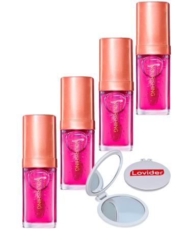 Avon True Nourishing Lip Oil 7 ml. Blossom Quad Set + Lovider Pocket Mirror