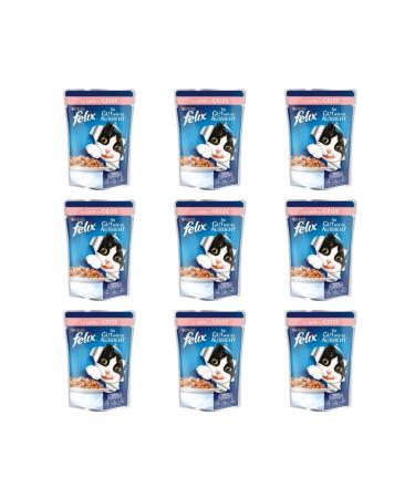 FELIX Pouch Salmon Wet Cat Food X 9 Pieces