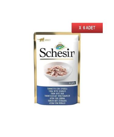 Schesir Jelly Tuna Sea Bass Cat Canned Food 85 Gr (6 Pieces)