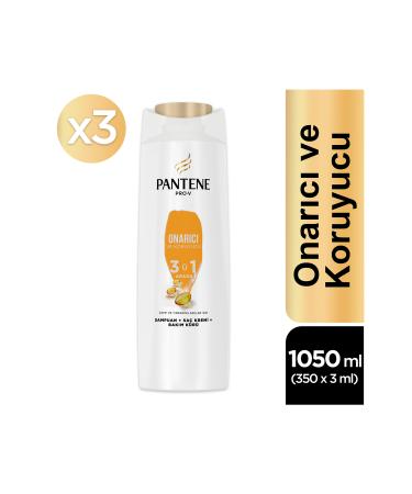 Pantene 3 in 1 Repair and Protective Shampoo 350 ml 3 Pieces - Buy Online on GoSupps.com