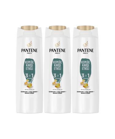 Pantene 3 in 1 Anti-Dandruff Shampoo 350 ml 3 Pieces.