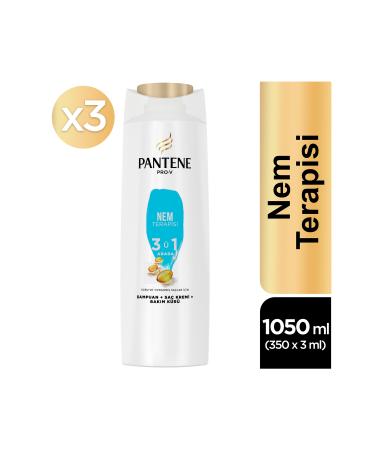 Pantene 3 in 1 Moisture Therapy Shampoo 350 ml 3 Pieces - Buy Online on GoSupps.com