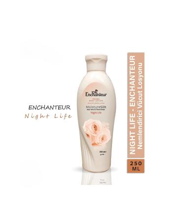 ENCHANTEUR Night Life High Quality Moisturizing Body Lotion 250 Ml-Aloe Vera Rose and Olive Oil Content