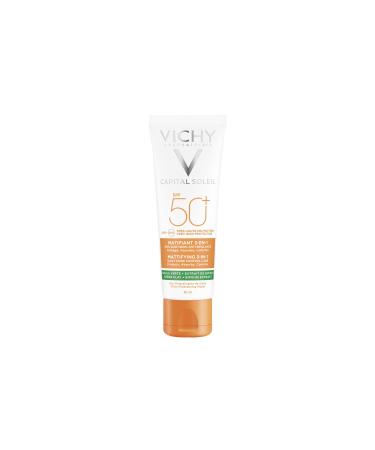 Vichy Anti-shine triple action sunscreen with green clay and probiotics for oily skin SPF 50 50ML
