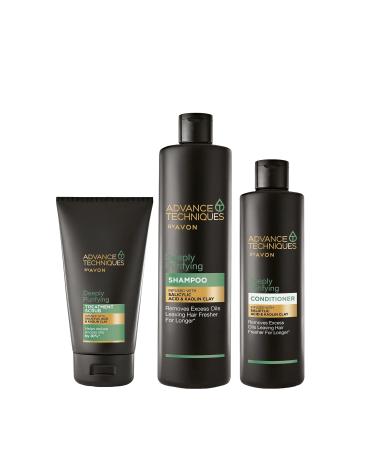 Avon Advance Techniques Shampoo Conditioner and Scrub Package for Oily Hair