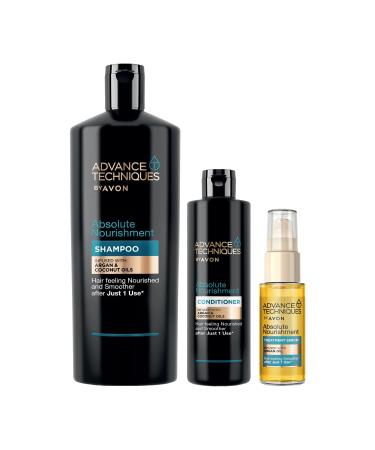 Avon Advance Techniques Argan Oil Shampoo Conditioner and Hair Serum Package