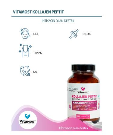 Vitamost Collagen Peptide 120 Tablets 3000 Mg - Buy Online on GoSupps.com