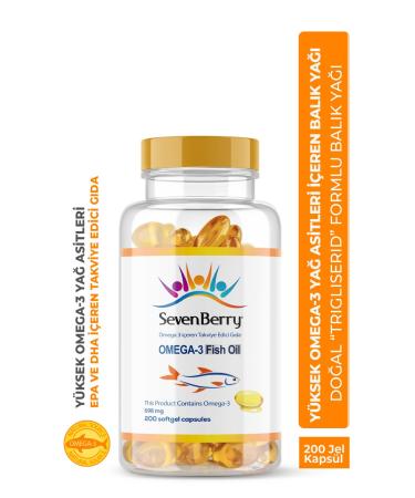 Seven Berry Omega 3 Fish Oil 200 Gel Capsules Premium Fish Oil Form dha-epa Ade Vitamins