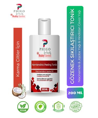 Phigo Pore Tightening and Revitalizing Tonic for All Skin Types 200 ML Moisturizing Peeling Tonic Phigo