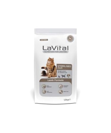La Vital Lavital Sterilised Lamb Meat Sterilised Cat Food 1.5 Kg - Buy Online on GoSupps.com