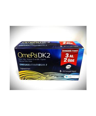 Omepa Dk2 Omega 3 & Vitamin D & Menaq7 50 Softgels - Buy 3 Pay 2