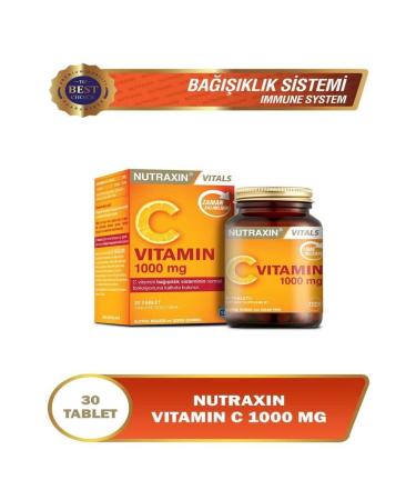 Nutraxin Vitamin C 1000 mg 30 Tablets Vitamin C Containing Supplementary Food