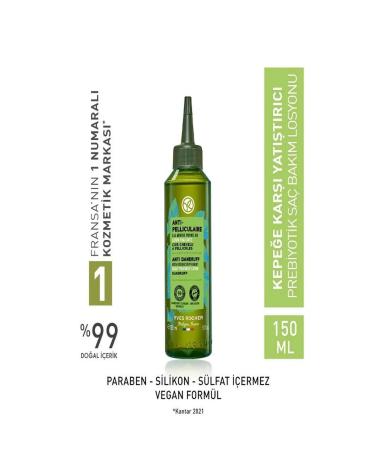 Yves Rocher Soothing Prebiotic Hair Lotion - Anti-Dandruff - Pomegranate Peel Organic Mint and Agave 150 ml