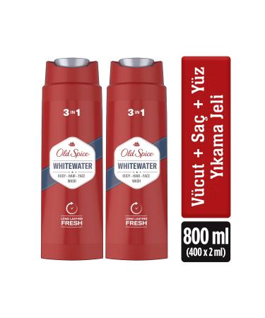 Old Spice Whitewater Men's Shower Gel And Shampoo 400 Ml X2