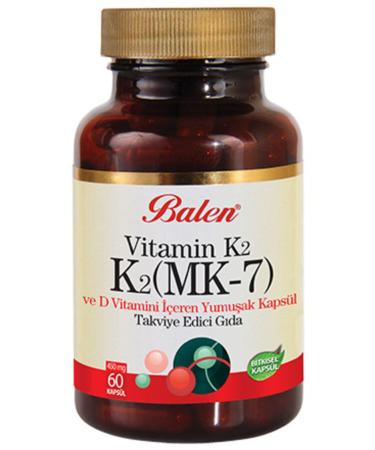 Balen K2 Mk-7 Vitamin K2 And Vitamin D 450 Mg 60 Capsules