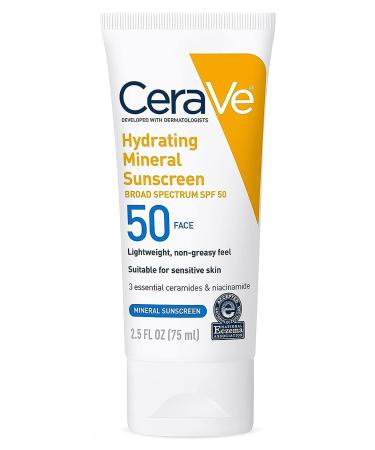 CeraVe Moisturizing Mineral SPF50 Facial Sunscreen Lotion 75 ml