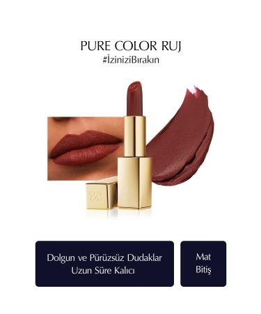 Estee Lauder Matte Finish Lipstick - Pure Color Matte Lipstick - 3.5gr - Color: 806 No Concessions