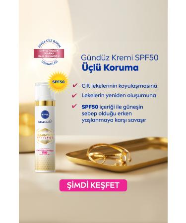 NIVEA Luminous630 Anti-Spot Day Face Cream with Sun Protection 40 Ml Spf50 Hyaluronic Acid Vitamin E - Buy Online on GoSupps.com