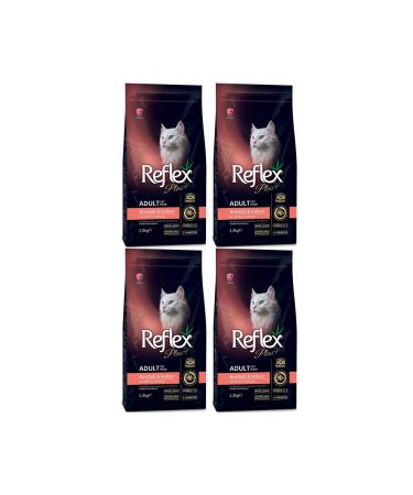 Reflex Plus Hairball & Indoor Salmon Adult Cat Food 1.5 kg - 4 Pieces