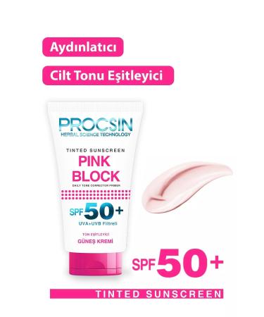 PROCSIN Pink Block Brightening and Tone Equalizing Spf50 Sun Cream 50 ml - Buy Online on GoSupps.com