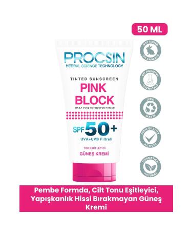 PROCSIN Pink Block Brightening and Tone Equalizing Spf50 Sun Cream 50 ml