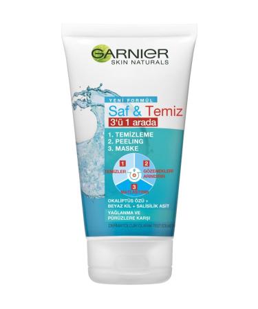 Garnier Pure & Clean 3 in 1 Anti-Oily and Anti-Imperfection Cleansing Gel 150 ml