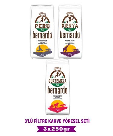 Bernardo Filter Coffee Local Set 3x250 Gr (peru-kenya-guatemala)