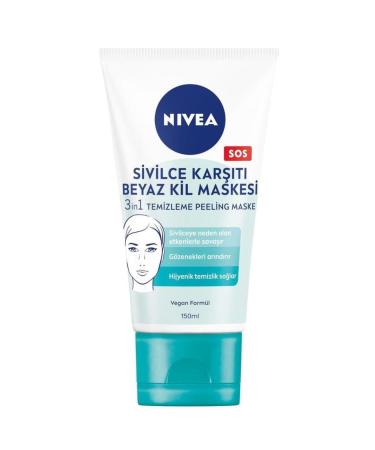 NIVEA Face Cleanser Anti-Acne 3in1 White Clay Mask Peeling Mask 150ml 538B series