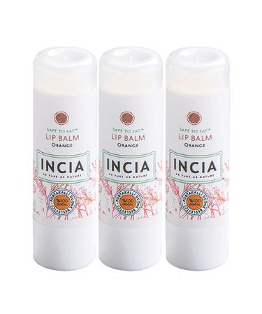 INCIA 0 Natural Lip Nourishing Orange Herbal Moisturizing Lip Care Cream 6 G X 3 Pieces