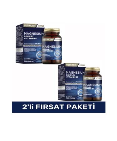 Nutraxin Magnesium Complex 60 Tablets 125 Mg - Bisiglinate - Taurate - Malate - Citrate - B6 8680512632108 X2