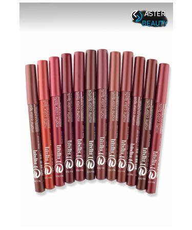 ASTER BEAUTY Matte Color Lip Stick & 12 Thick Lip Pencil Without Sharpener - Buy Online on GoSupps.com