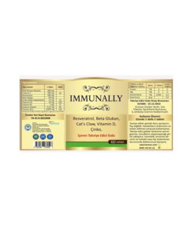 Immunally Resveratrol Beta Glucan Cat's Claw Vitamin D Zinc Containing Supplementary Food 30 Tablets - Buy Online on GoSupps.com