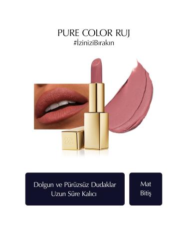 Estee Lauder Matte Finish Lipstick - Pure Color Matte Lipstick - 3.5gr - Color: 828 In Control