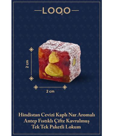 LOQO Pomegranate Flavored Pistachio Double Roasted Turkish Delight 5 Kg (Individually Packaged) 1008 - Buy Online on GoSupps.com