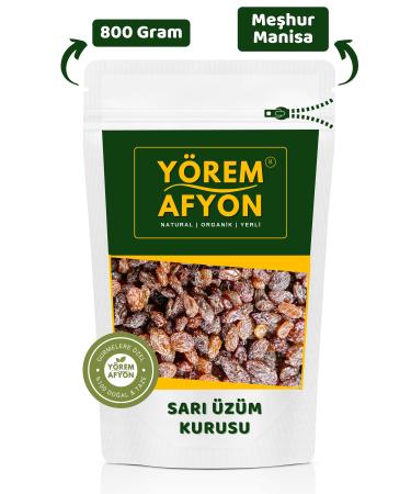 G l ehre Y rem Afyon Famous Manisa Double Size Local Crop Vivid Color Seedless Yellow Dried Grapes | 800Gr.