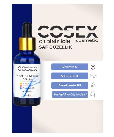 COSEX Vitamin C Brightening and Smooth Skin Care Serum 30 ml (Vitamin K2 - Provitamin B5) - Buy Online on GoSupps.com