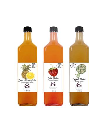S heylaana Natural Artichoke Strawberry and Lemon Pineapple Vinegar 1000 Ml