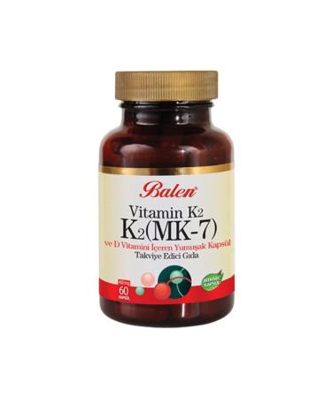 Balen K2 Mk7 Vitamin K2 And Vitamin D 450 Mg 60 Capsules