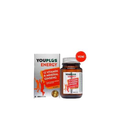 Youplus Energy Vitamin and Mineral Complex 30 Tablets